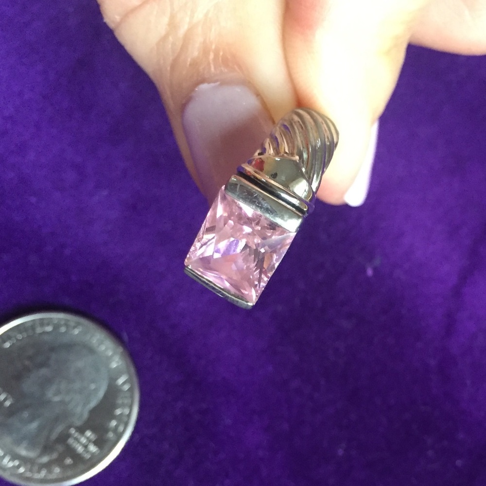 Pink and silver ring